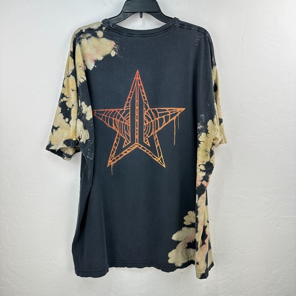 Jeffree Star Tshirt‎ Mens 2XL Black Tan Tie Dye Thrashed Short Sleeve Distressed - Picture 2 of 10